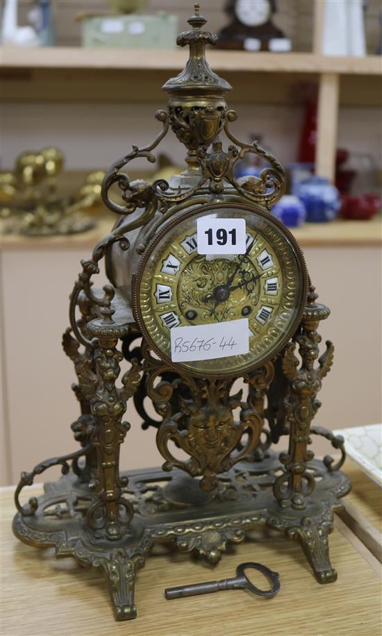An ormolu mantel clock